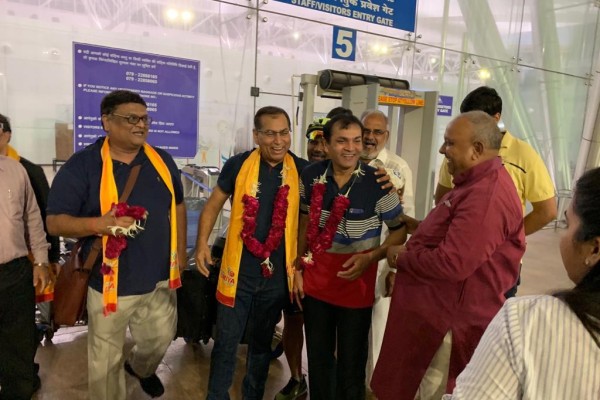 Welcome of team VUF at Ahmedabad Airport